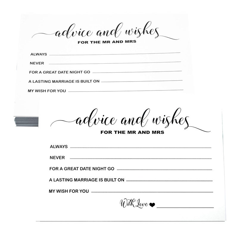 RXBC2011 Wedding advice and well wishes Cards for the Mr and Mrs Bride and Groom Newlyweds Bridal Shower Games Note Marriage Advice Pack of 50 - Image 4